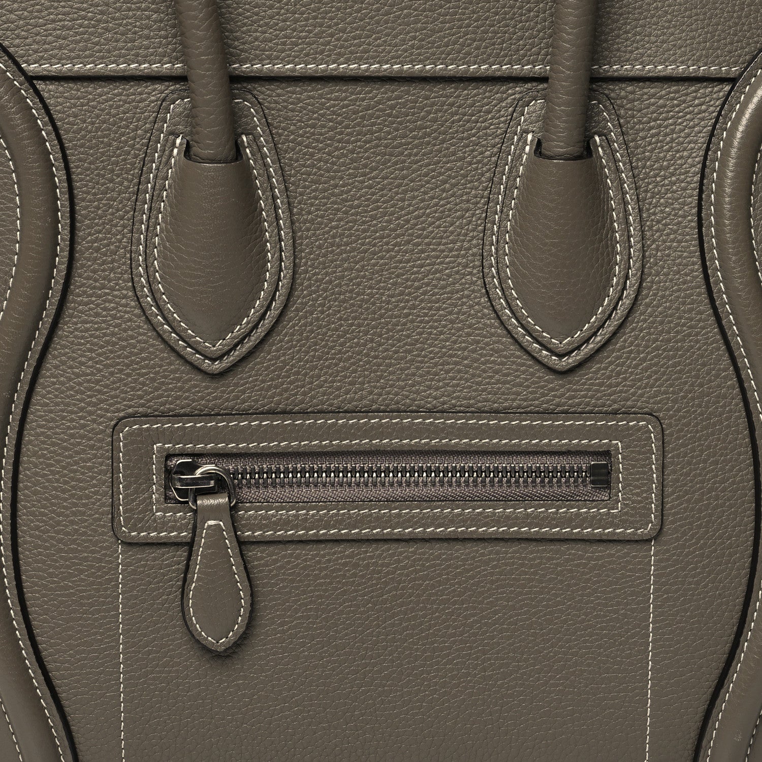 Celine Drummed Calfskin Micro Luggage Souris 7 of 11