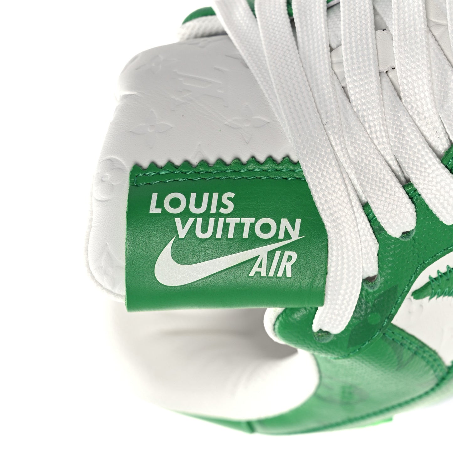 X NIKE AIR FORCE 1 Calfskin Monogram Mens Low Top Sneakers 8.5 Green