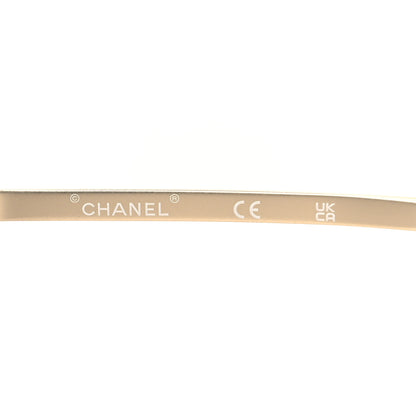Chanel Acetate Metal Logo Square Sunglasses 71545A Black Gold 5 of 8