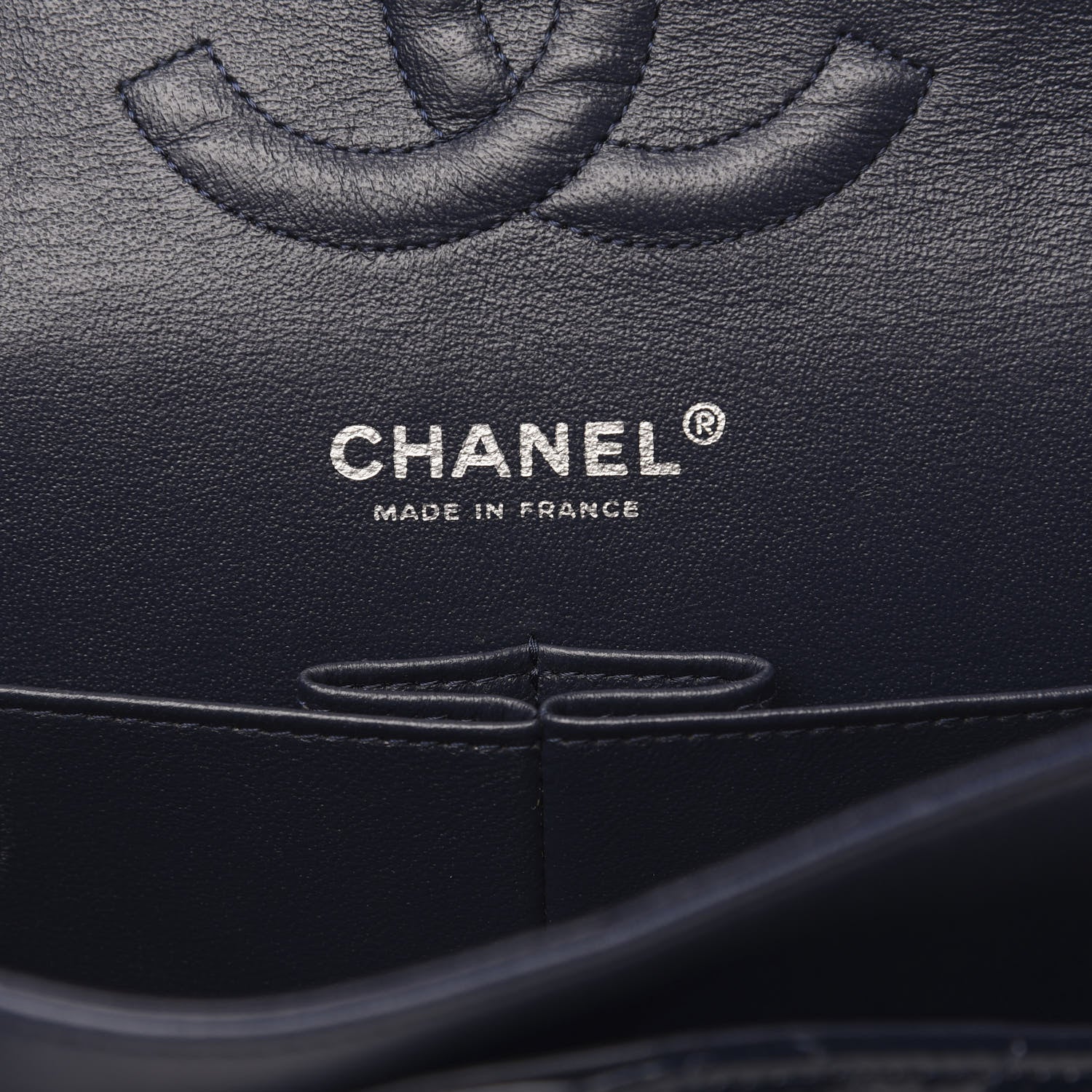 Chanel Distressed Patent Quilted Medium Double Flap Navy 5 of 15