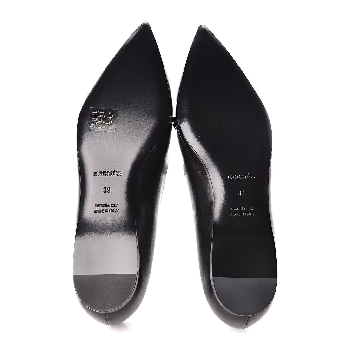 Calfskin Laura Ballerina Flats 39 Black