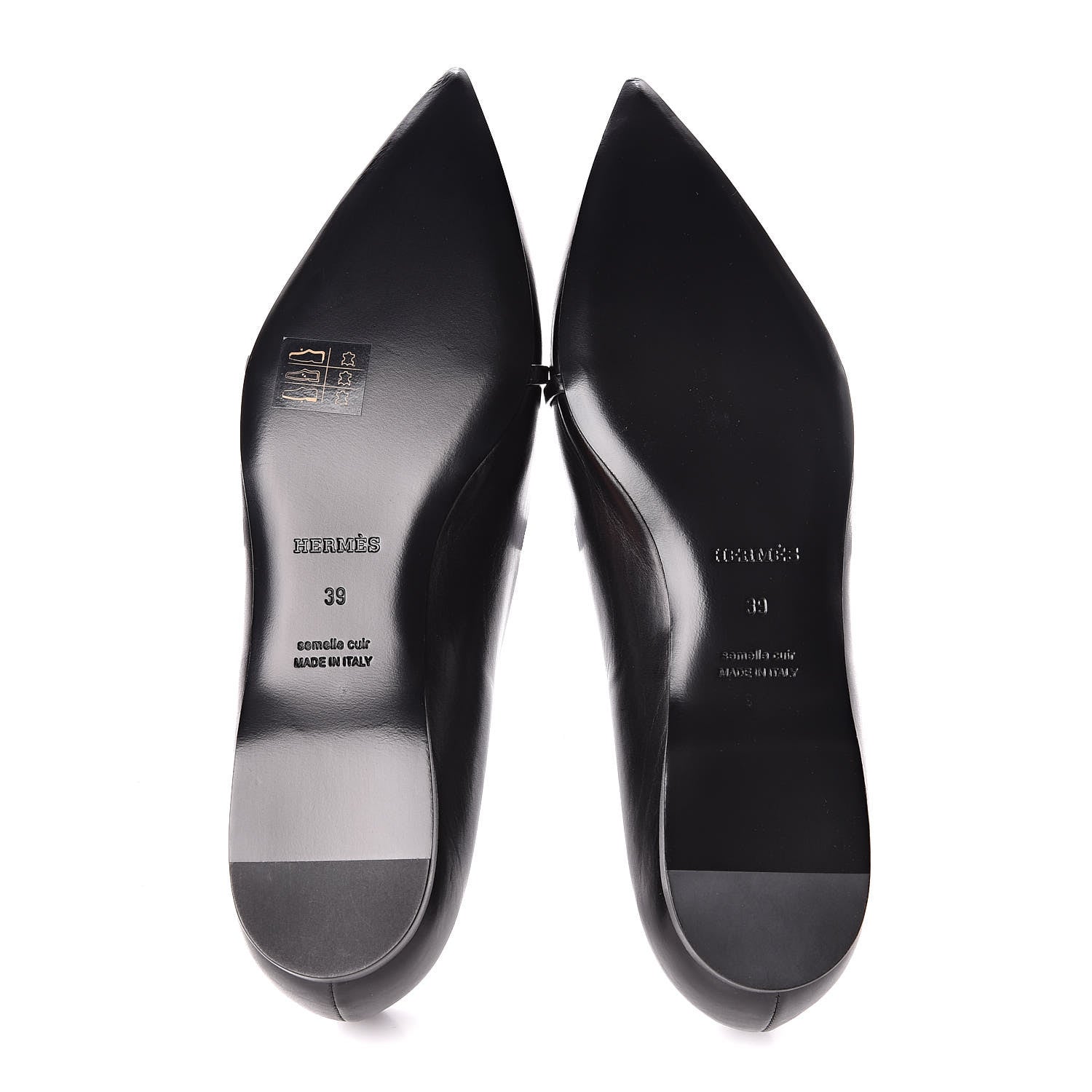 Hermes Calfskin Laura Ballerina Flats 39 Black 5 of 8