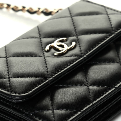 Chanel Lambskin Quilted My Chanel Lady Card Holder On Chain Black 5 of 5