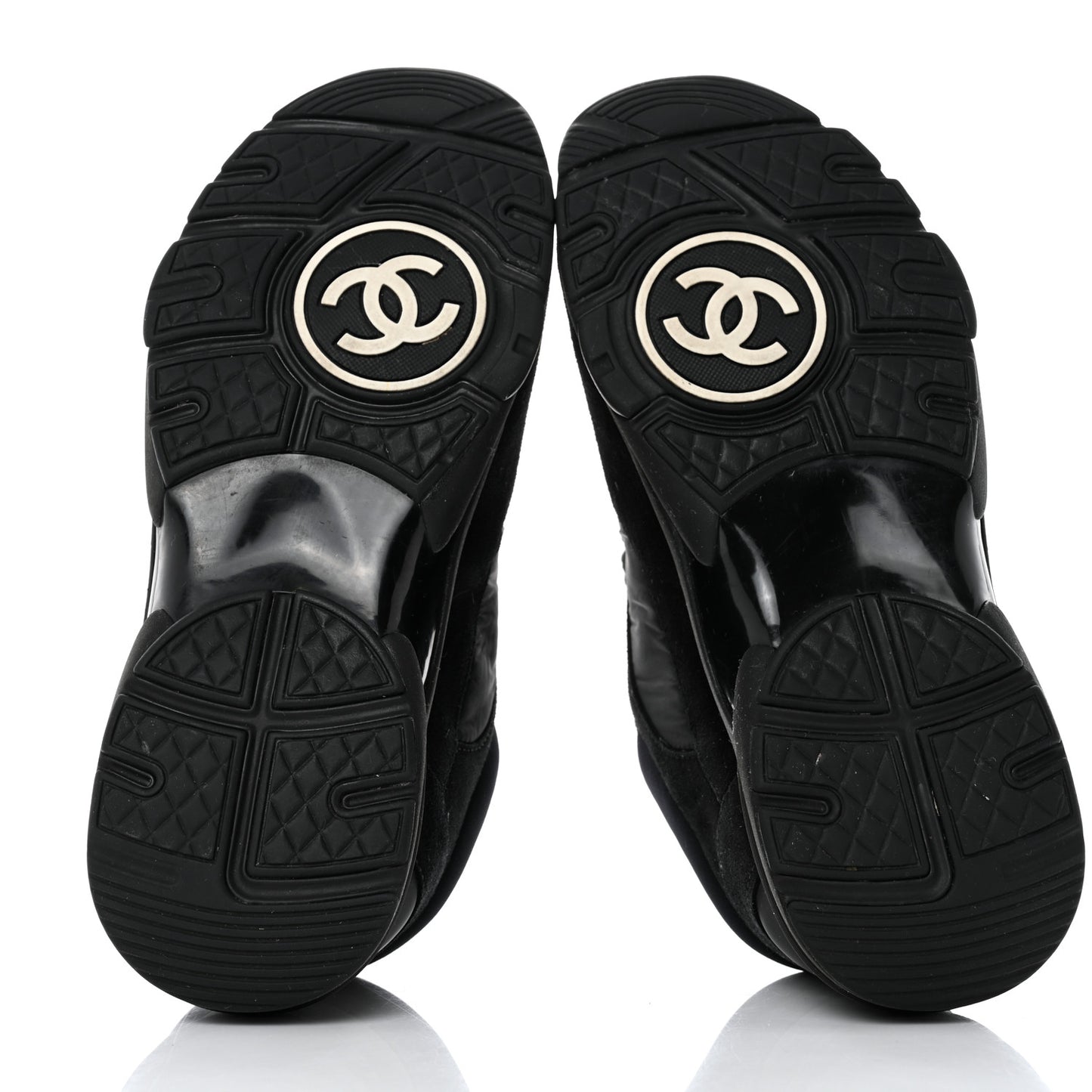 Fabric Calfskin Suede CC Sneakers 38 Black