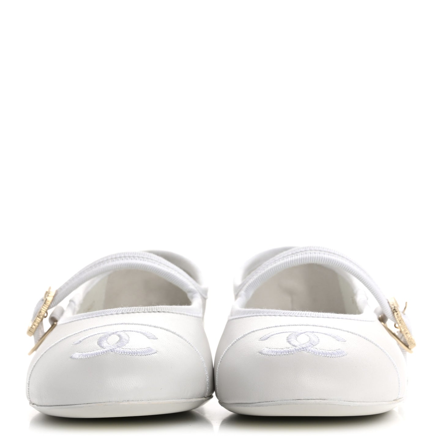 Lambskin Mary Jane Flats 36.5 White