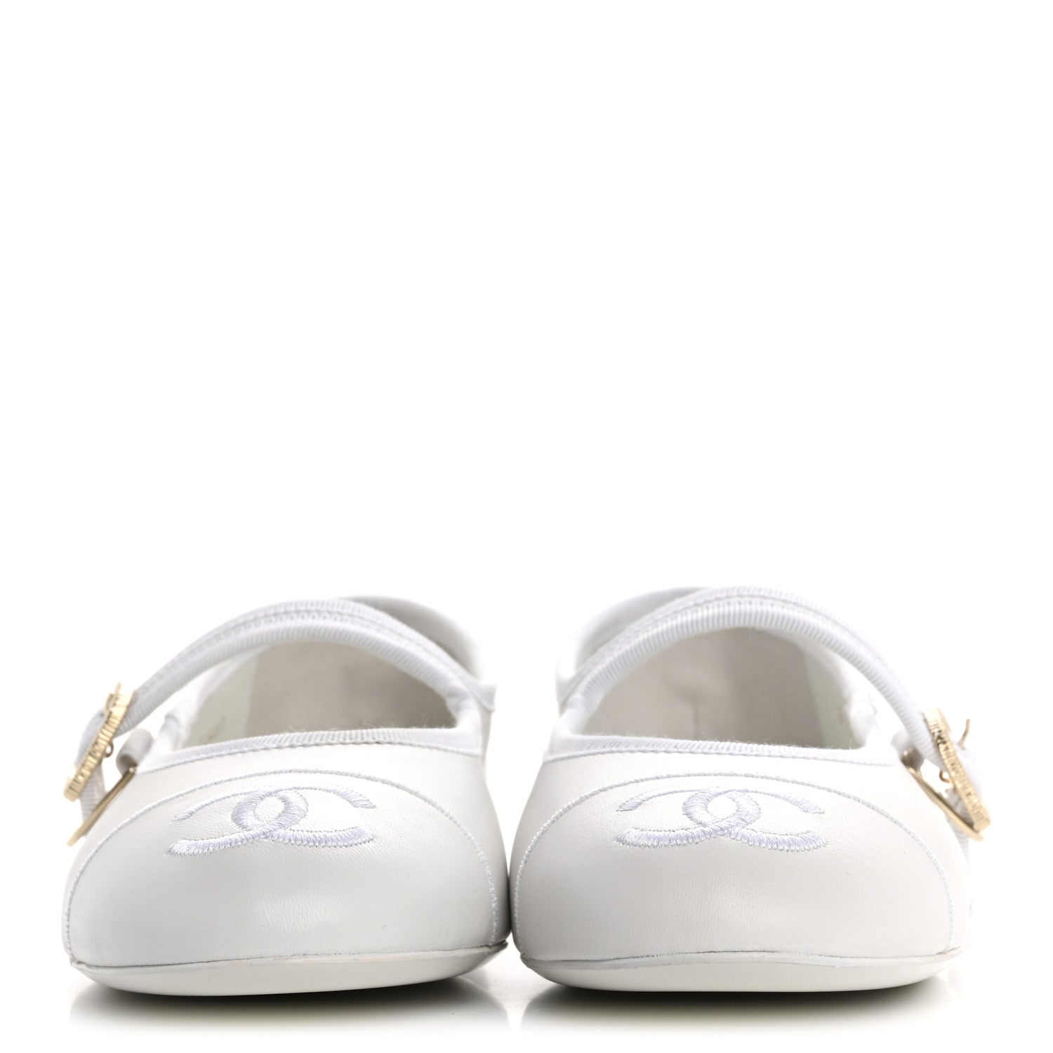 Chanel Lambskin Mary Jane Flats 36.5 White 3 of 10
