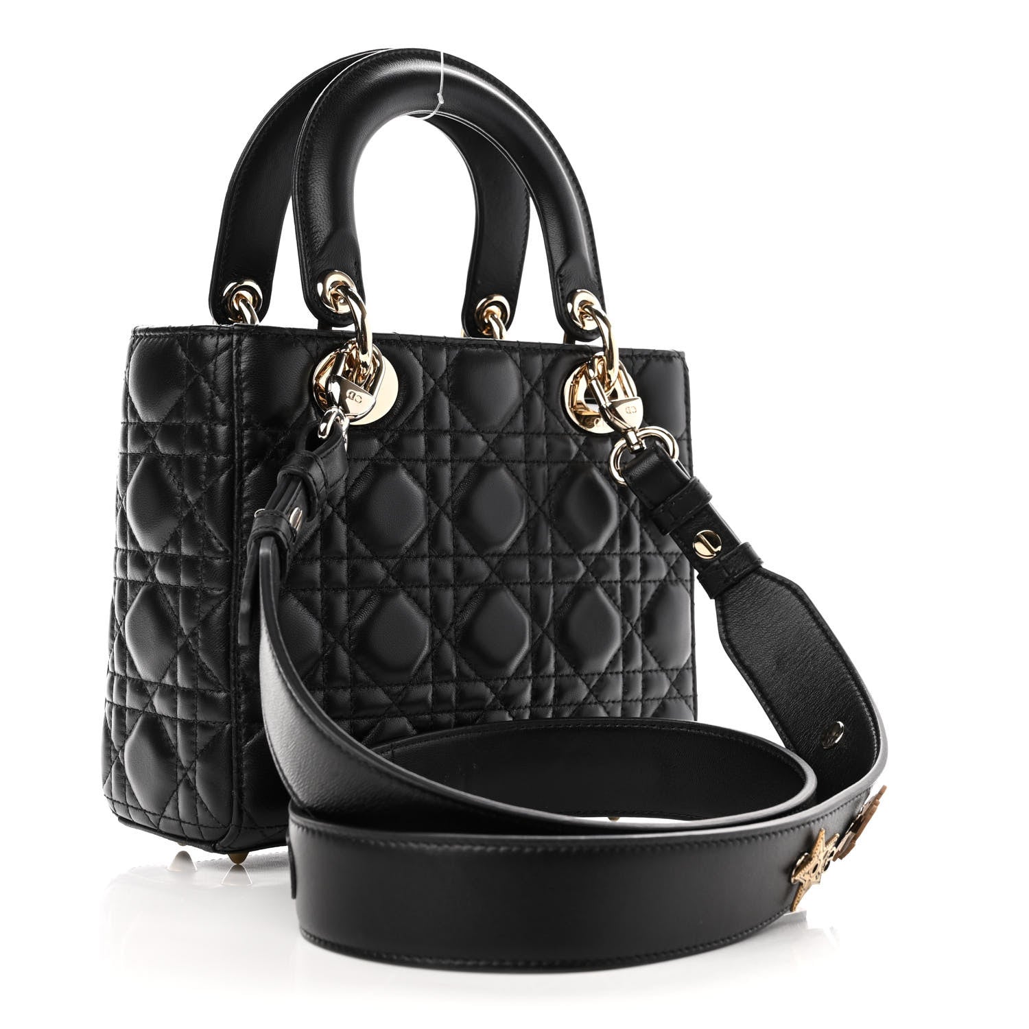 Christian Dior Lambskin Cannage Small Lucky Badges My Lady Dior Black 3 of 10