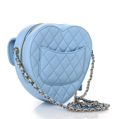 Chanel Lambskin Quilted CC In Love Heart Bag Light Blue 3 of 16