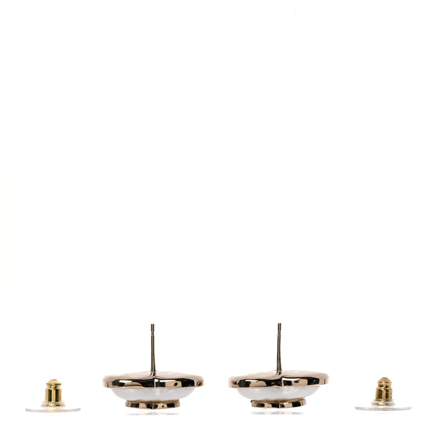 Chanel Pearl CC Heart Earrings Gold 3 of 5