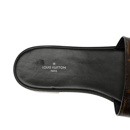 Louis Vuitton Patent Monogram Lock It Flat Mule 39.5 Black 10 of 11
