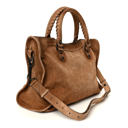 Balenciaga Waxed Suede Calfskin Classic Hardware Medium Le City Camel 3 of 10