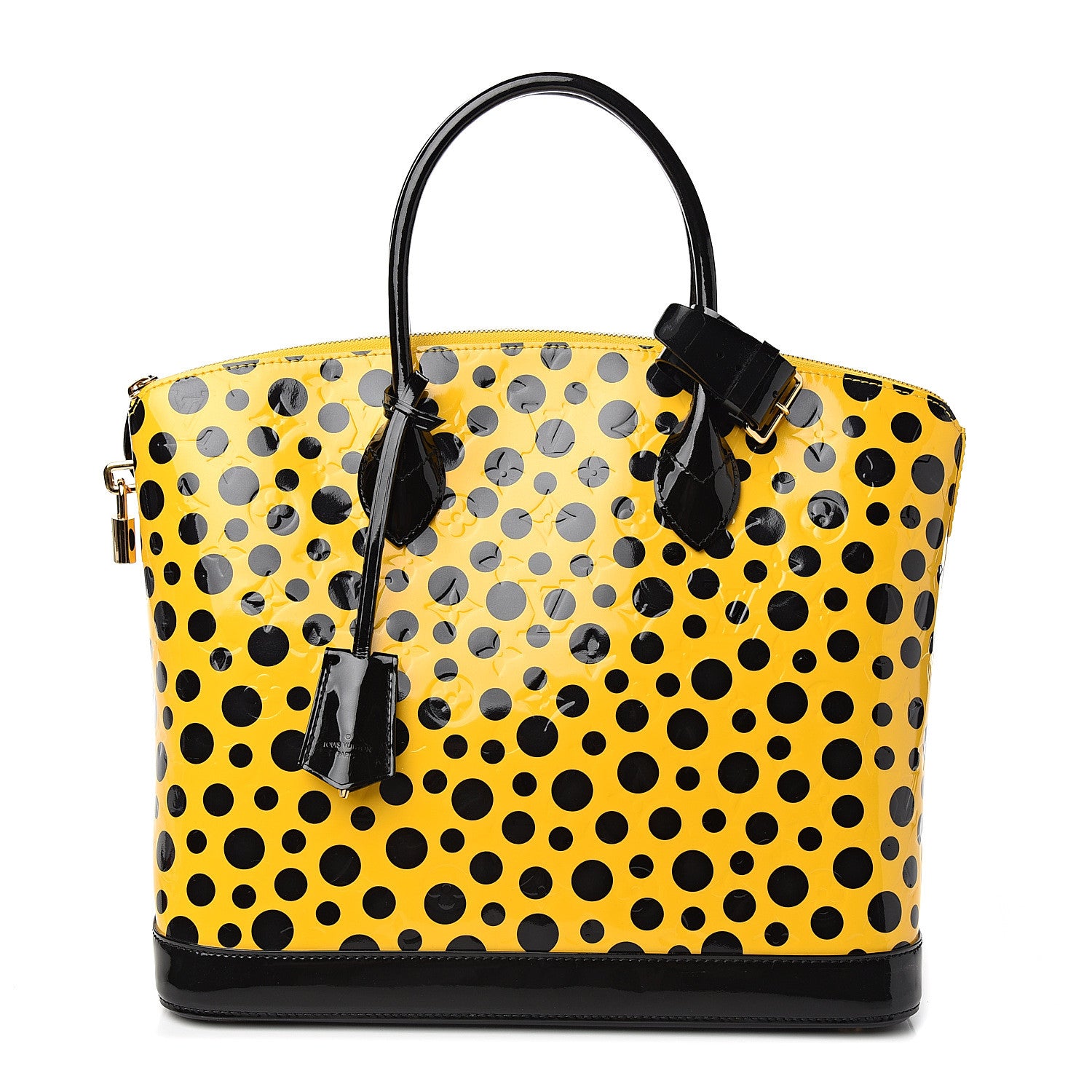 Louis Vuitton Vernis Kusama Infinity Dots Lockit MM Yellow 1 of 9