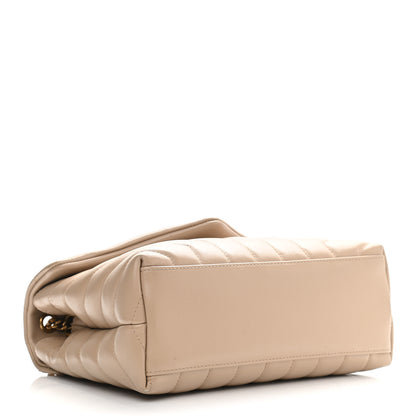Saint Laurent Calfskin Y Quilted Monogram Small Loulou Chain Satchel Dark Beige 3 of 10