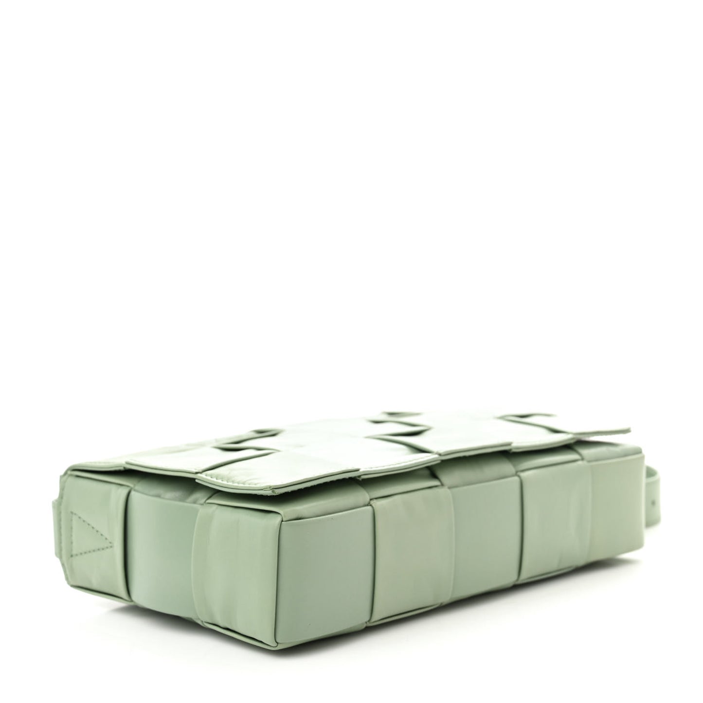 Paper Calfskin Maxi Intreccio Cassette Crossbody Bag Sage