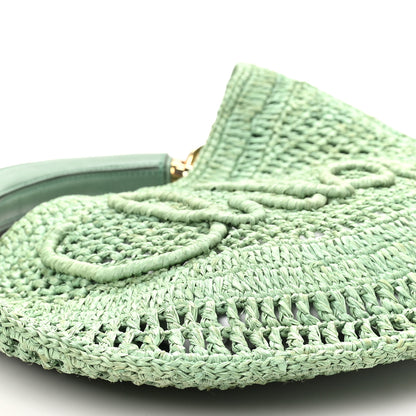 Chloe Raffia Calfskin Summer Banana Hobo Tea Leaf Green 8 of 9