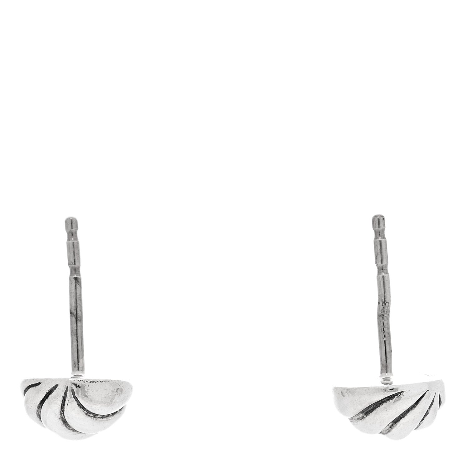 David Yurman Sterling Silver 8mm Sculpted Cable Stud Earrings 3 of 4