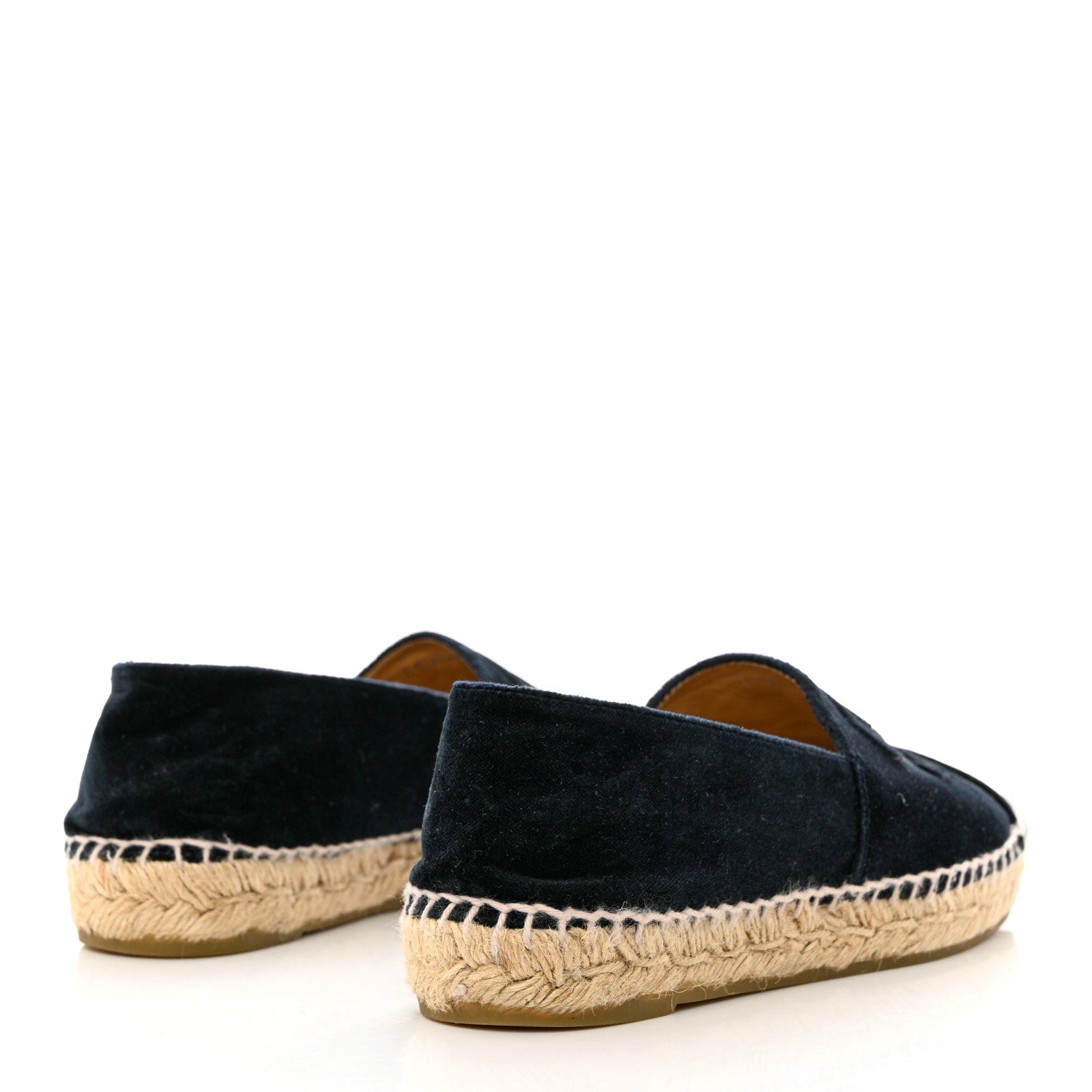 Chanel Velvet CC Espadrilles 36 Dark Navy Black 4 of 14