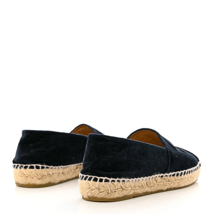 Chanel Velvet CC Espadrilles 36 Dark Navy Black 4 of 14