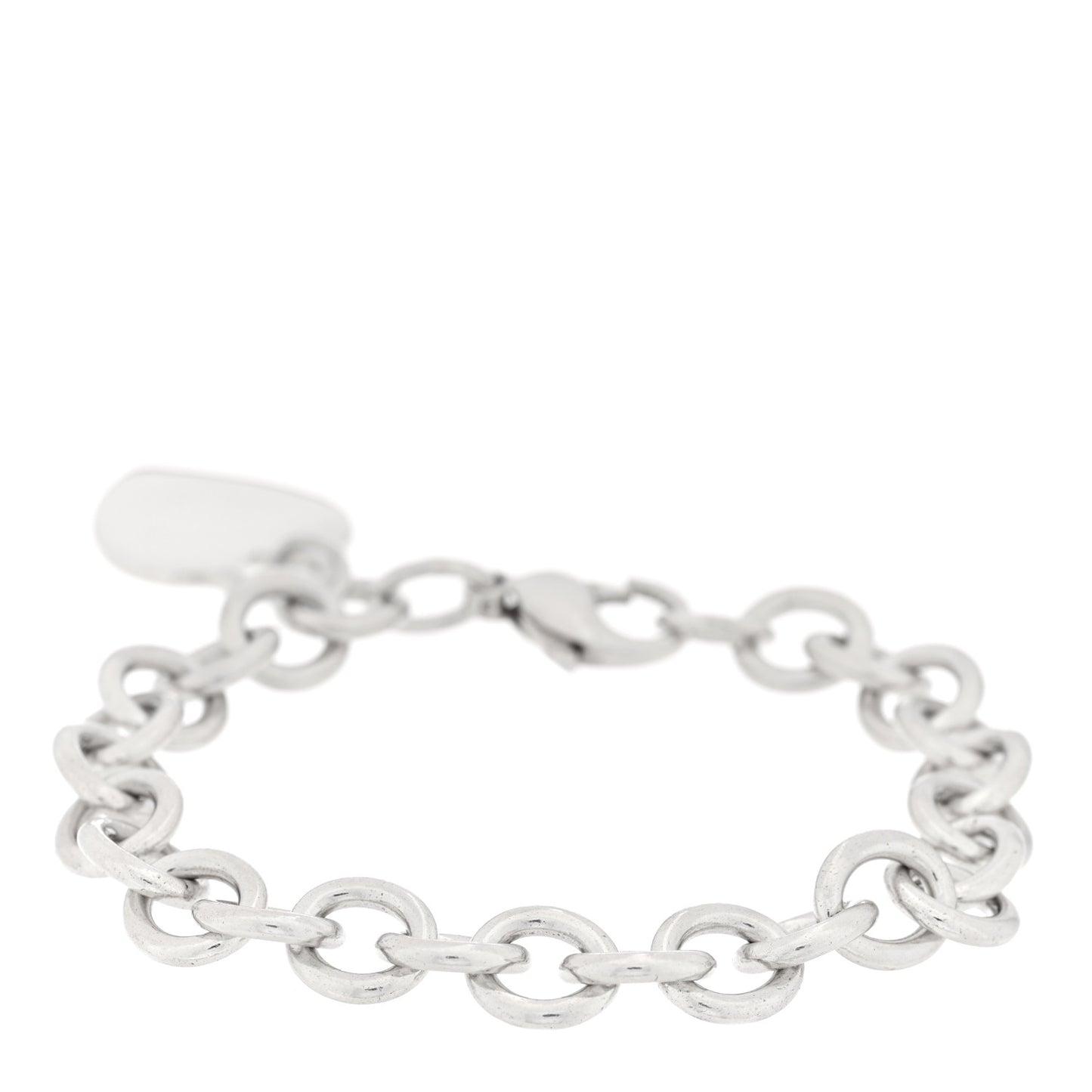 Sterling Silver Heart Tag Charm Bracelet