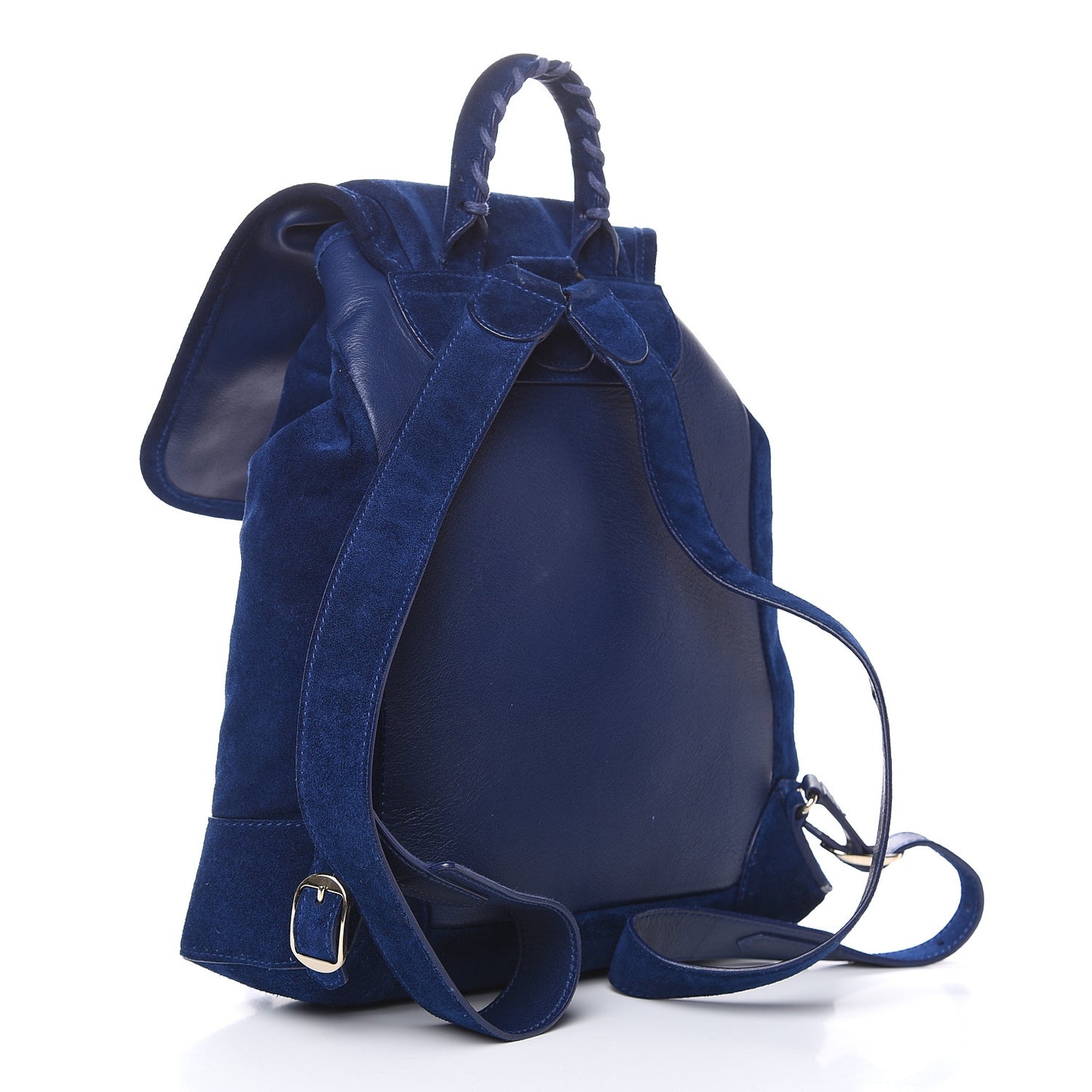 Baby Daim Suede Classic Hardware Traveler Backpack Bleu Pacifique