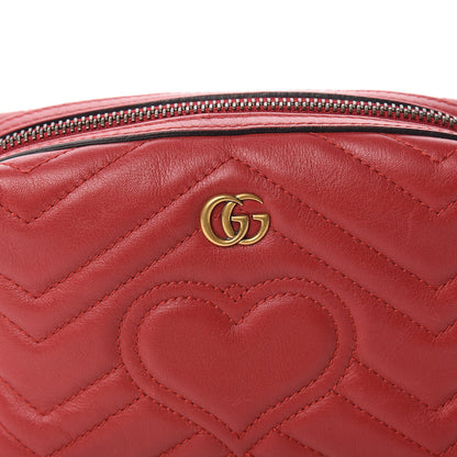 Gucci Calfskin Matelasse GG Marmont Cosmetic Case Hibiscus Red 7 of 10
