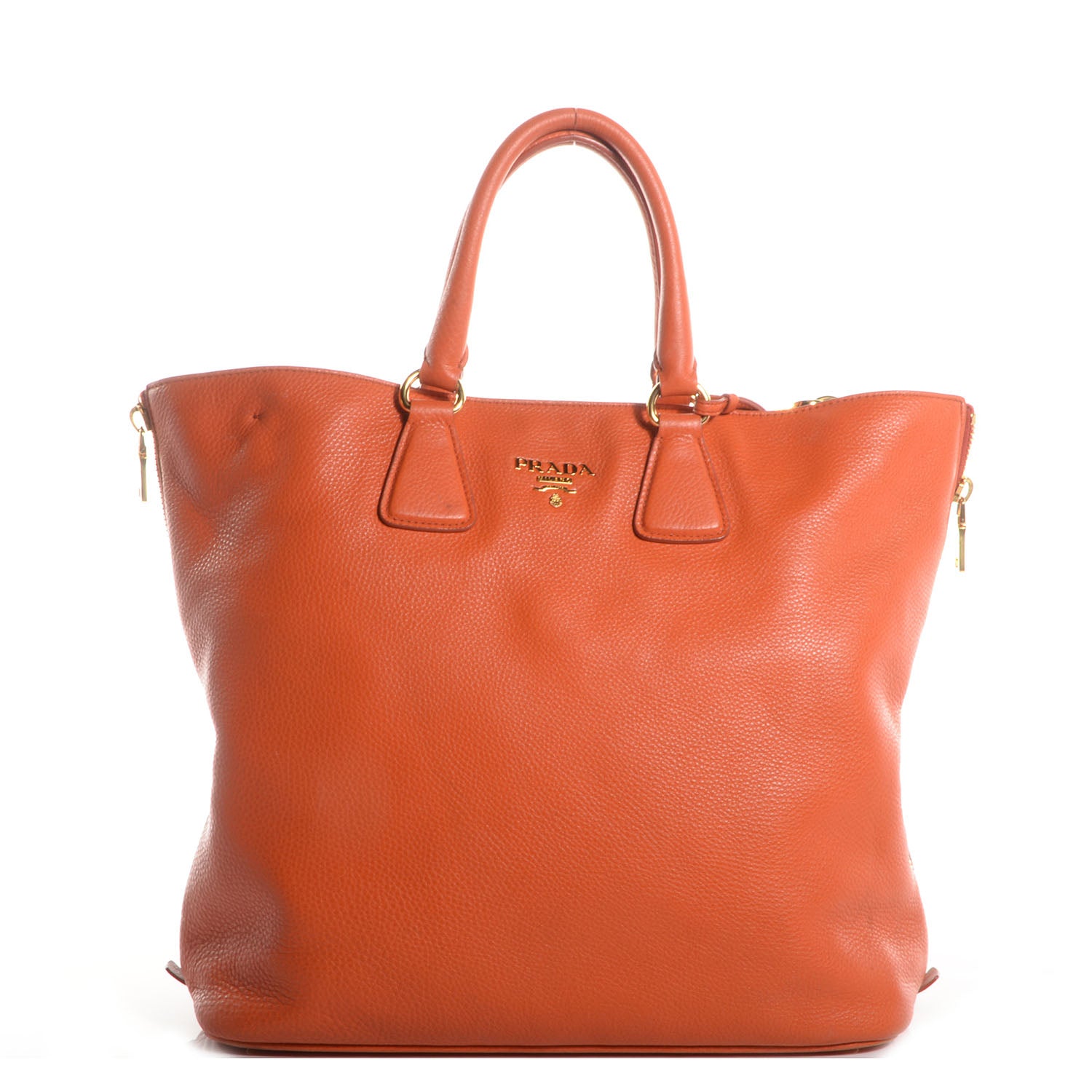 Prada Vitello Daino Shopping Tote Papaya 1 of 10