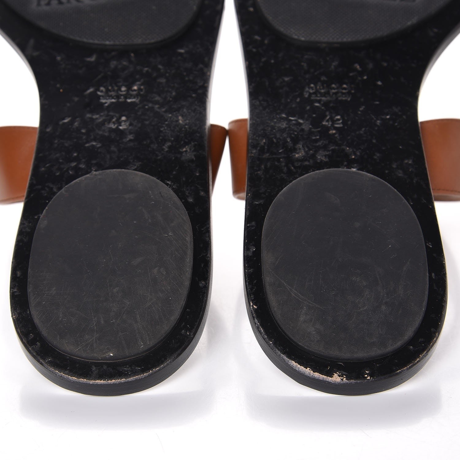Gucci Calfskin GG Marmont Thong Sandals 42 Cognac 12 of 13