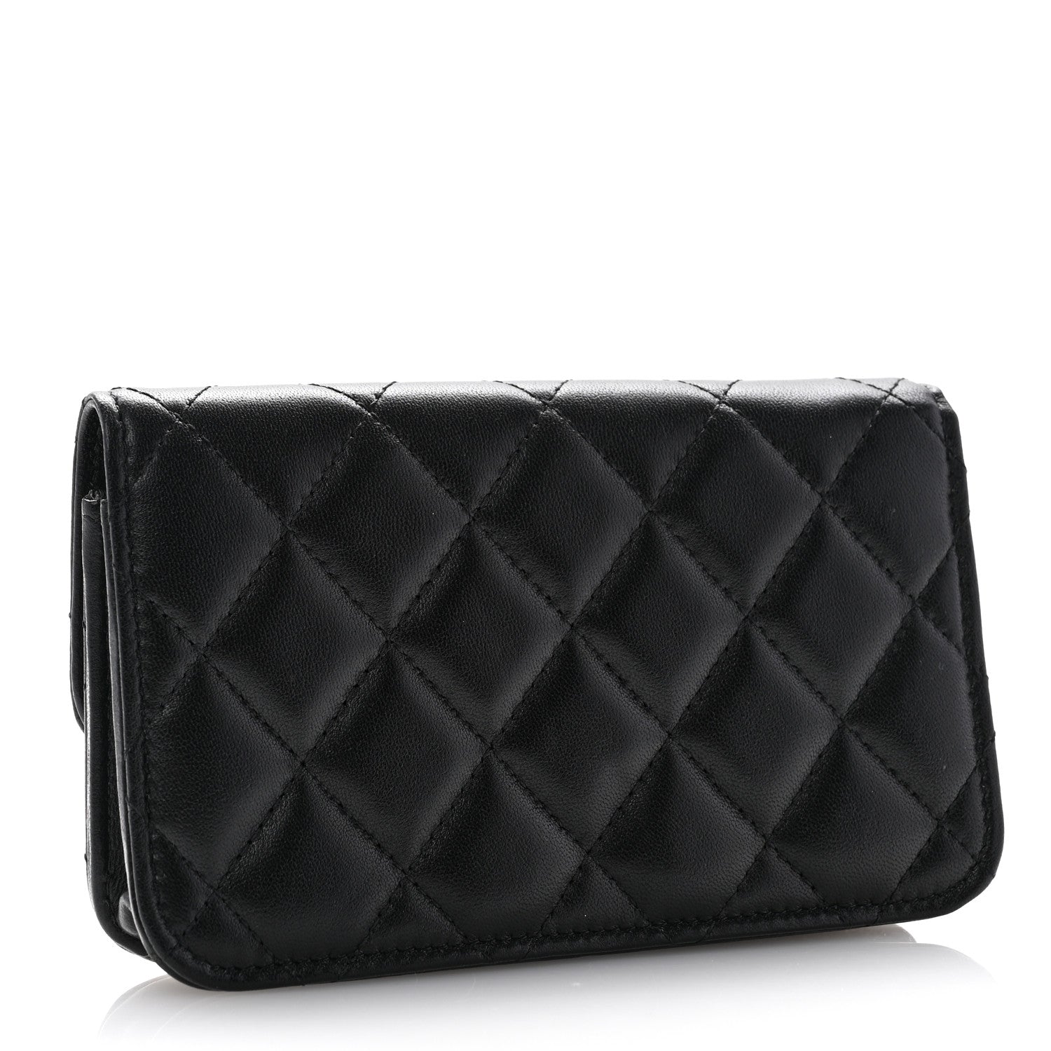 Chanel Lambskin Quilted Flap Card Holder With Cuff Black 3 of 10