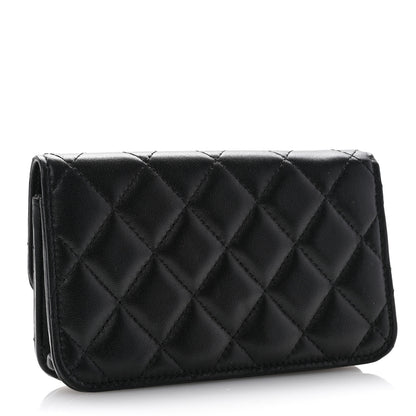 Chanel Lambskin Quilted Flap Card Holder With Cuff Black 3 of 10