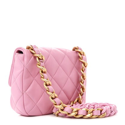 Chanel Lambskin Quilted Mini Lacquered Chain Flap Pink 3 of 11