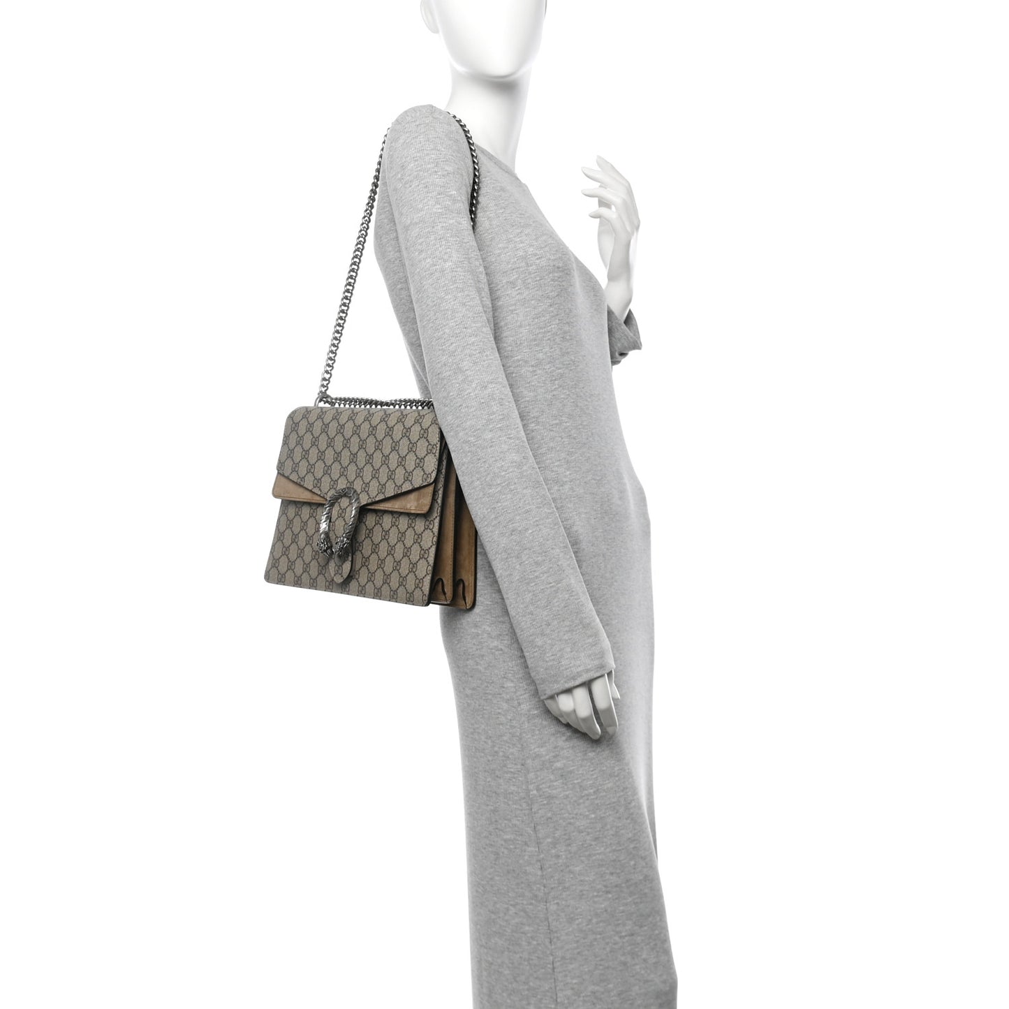 GG Supreme Monogram Medium Dionysus Shoulder Bag Taupe