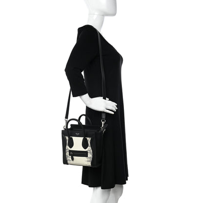 Celine Lizard Smooth Calfskin Nano Luggage Natural Black 2 of 9