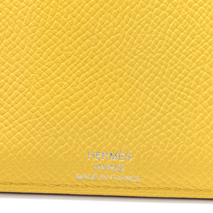 Hermes Epsom Les Petits Chevaux Card Holder Jaune De Naples Mauve Sylvestre Gold Bleu Du Nord 7 of 8