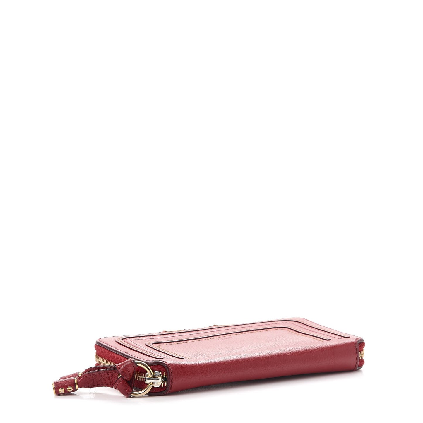 Grained Calfskin Marcie Long Zip Around Wallet Red