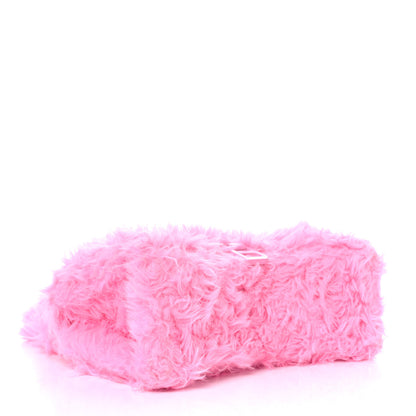 Balenciaga Faux Fur Medium Fluffy Hourglass Top Handle Bag Pink 4 of 9