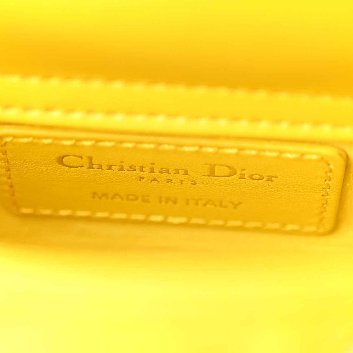 Christian Dior Lambskin Cannage Micro Lady Dior Yellow 6 of 10