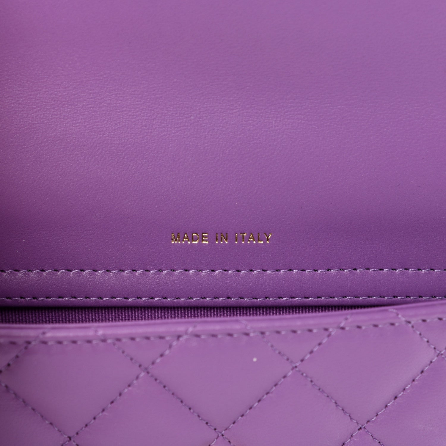 Chanel Lambskin Quilted Flap Phone Holder With Chain Purple 8 of 12