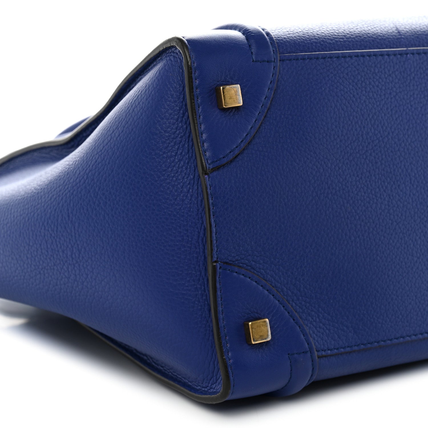 Celine Drummed Calfskin Mini Luggage Indigo 8 of 9