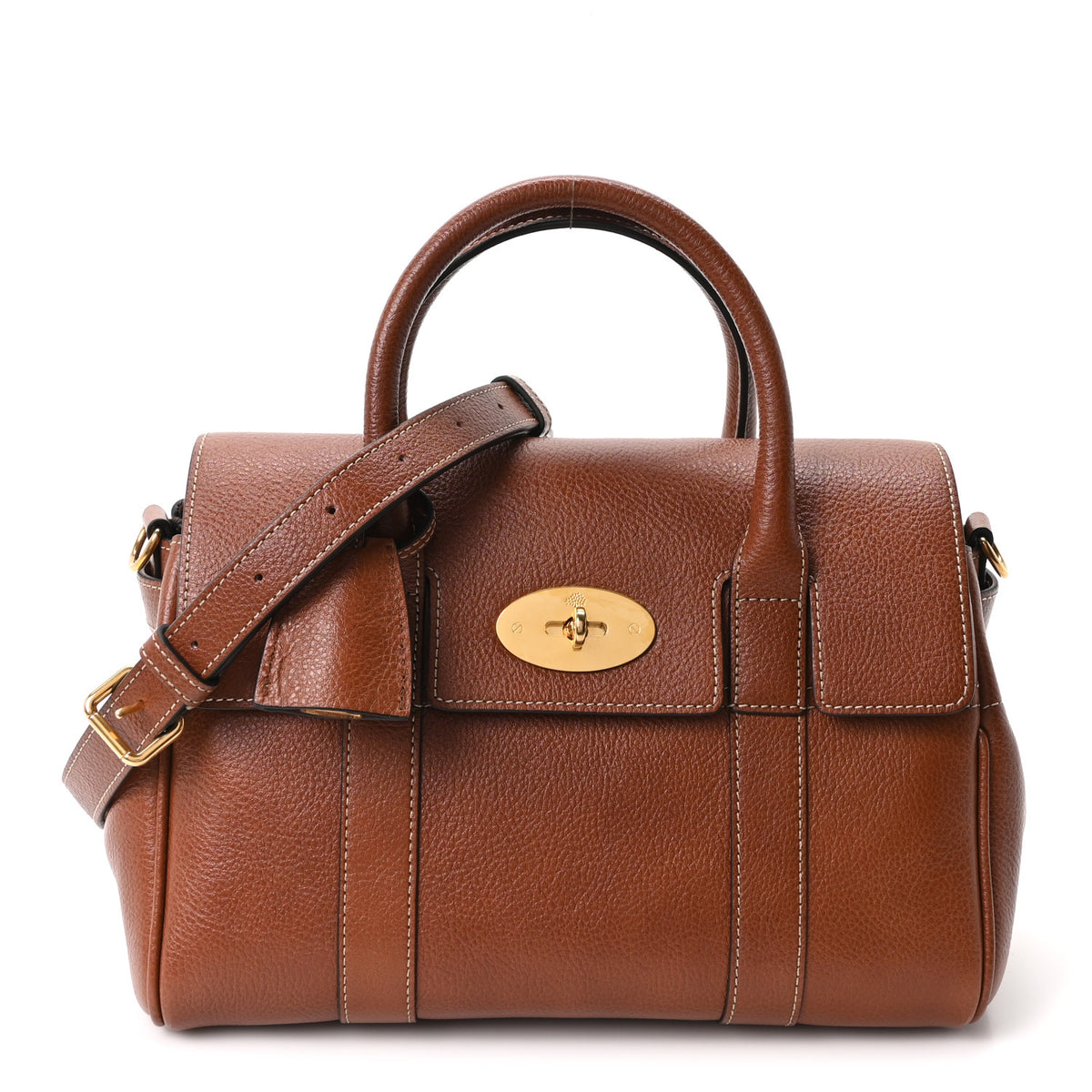Mulberry Classic Grain Small Bayswater Satchel Oak 1 of 10
