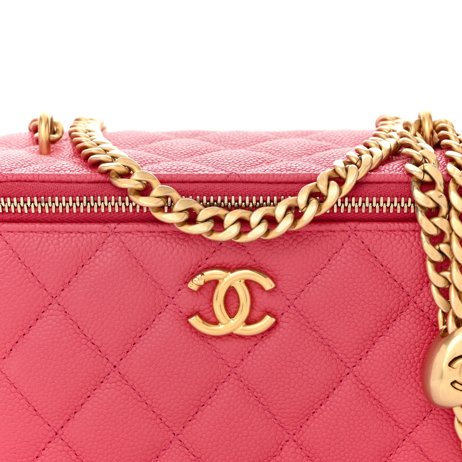 Chanel Caviar Quilted Sweetheart Vanity Case Pink 8 of 11