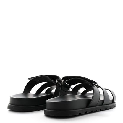 Hermes Calfskin Womens Chypre Sandals 37 Black 4 of 9