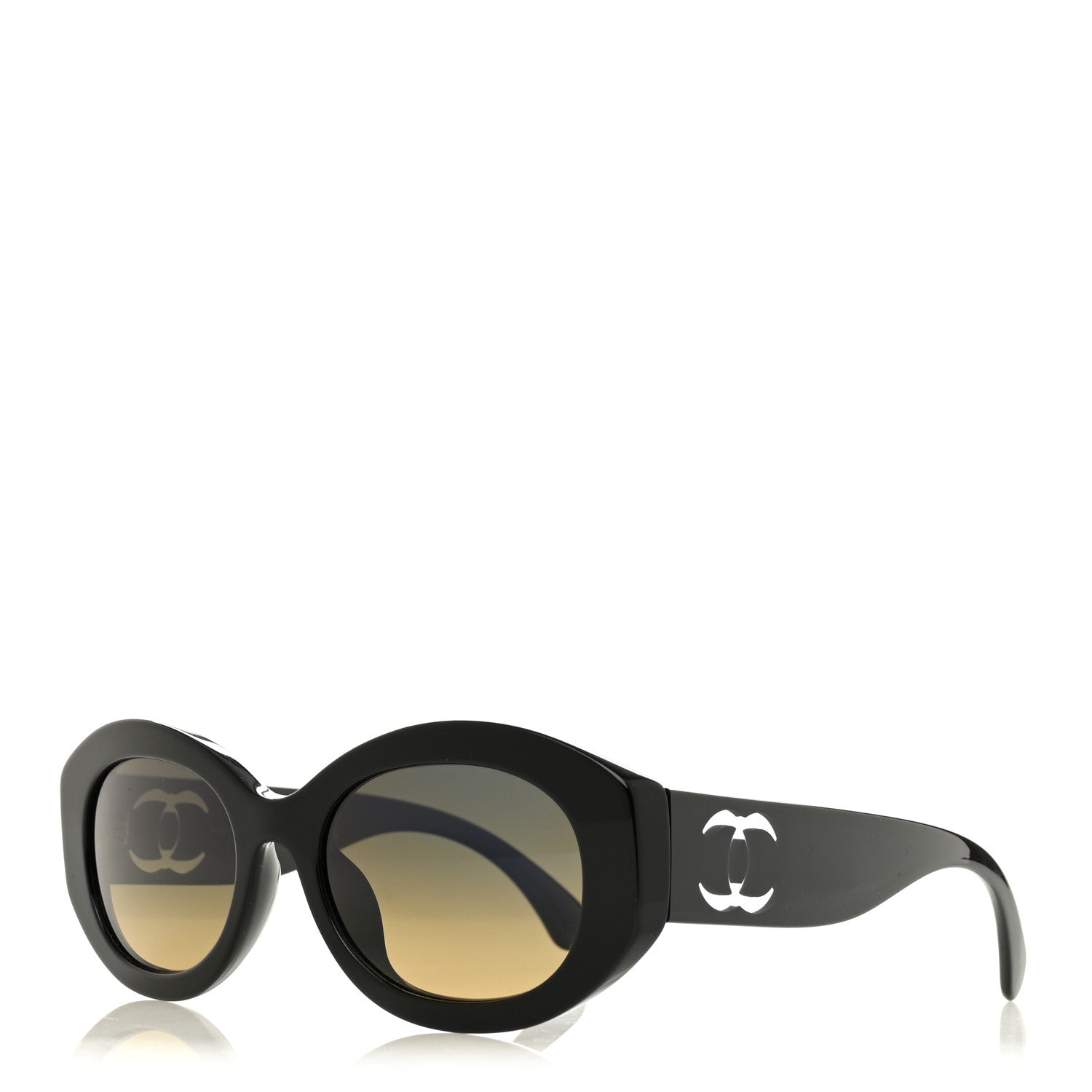 Chanel Acetate Nyon Oval CC Sunglasses 5528-A Black 1848185