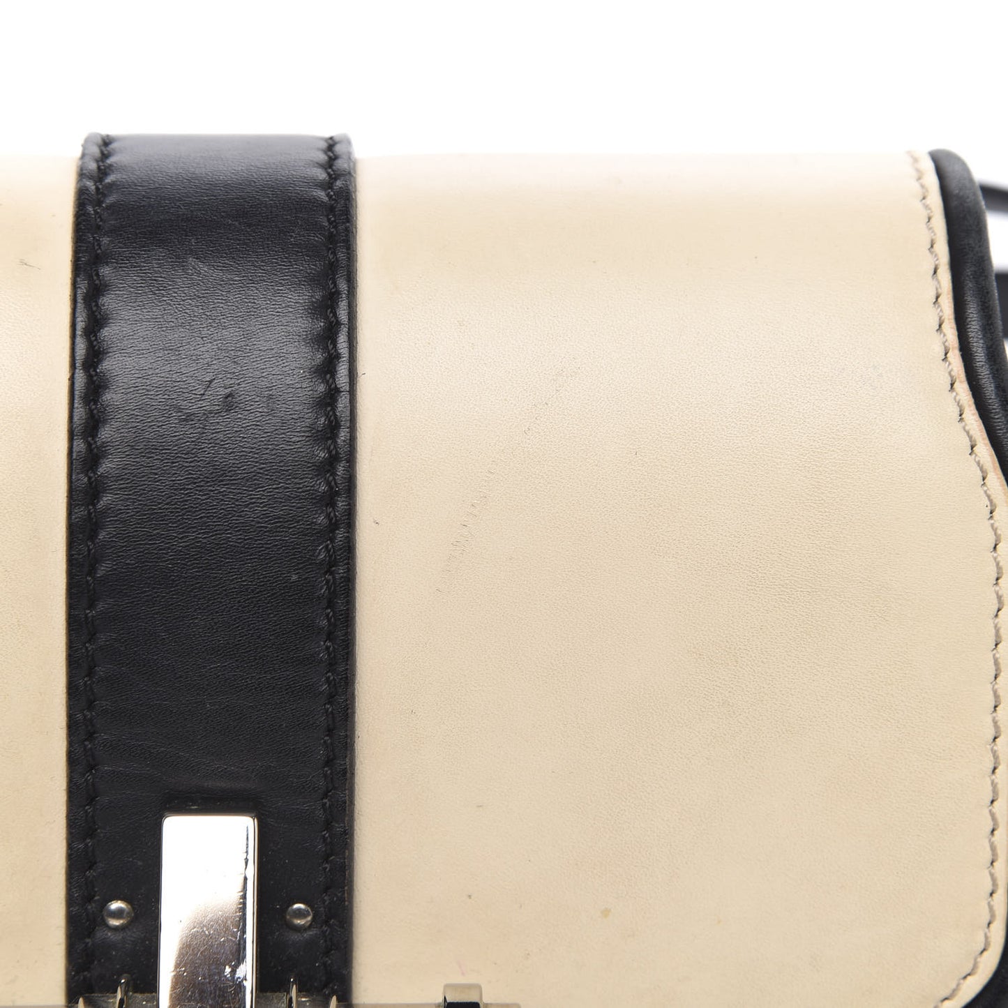 Lambskin Obsedia Shoulder Bag Beige Black