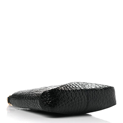 Balenciaga Shiny Super Supple Calfskin Crocodile Embossed Small XX Bag Black 4 of 8