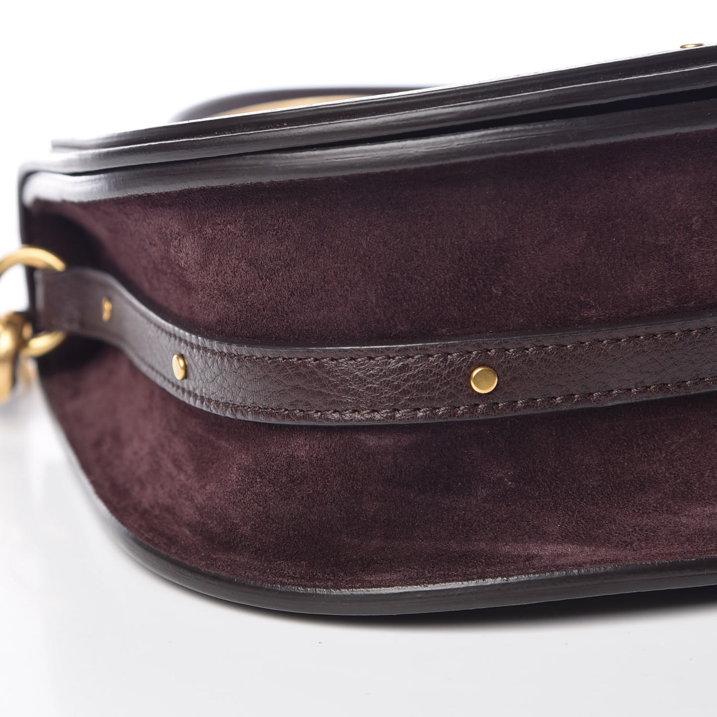 Calfskin Suede Medium Nile Bracelet Bag Carbon Brown