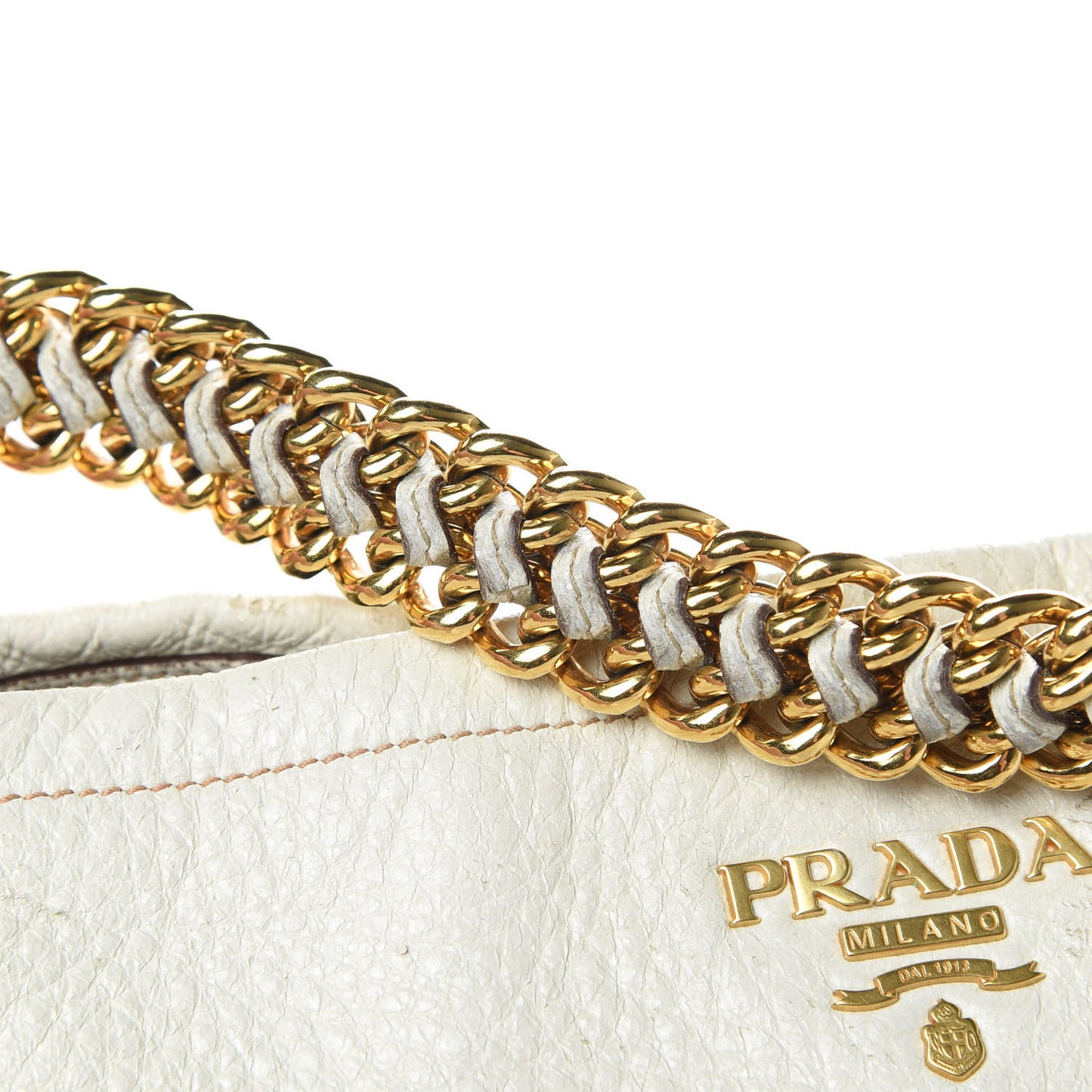 Cervo Lux Chain Shoulder Bag Talco