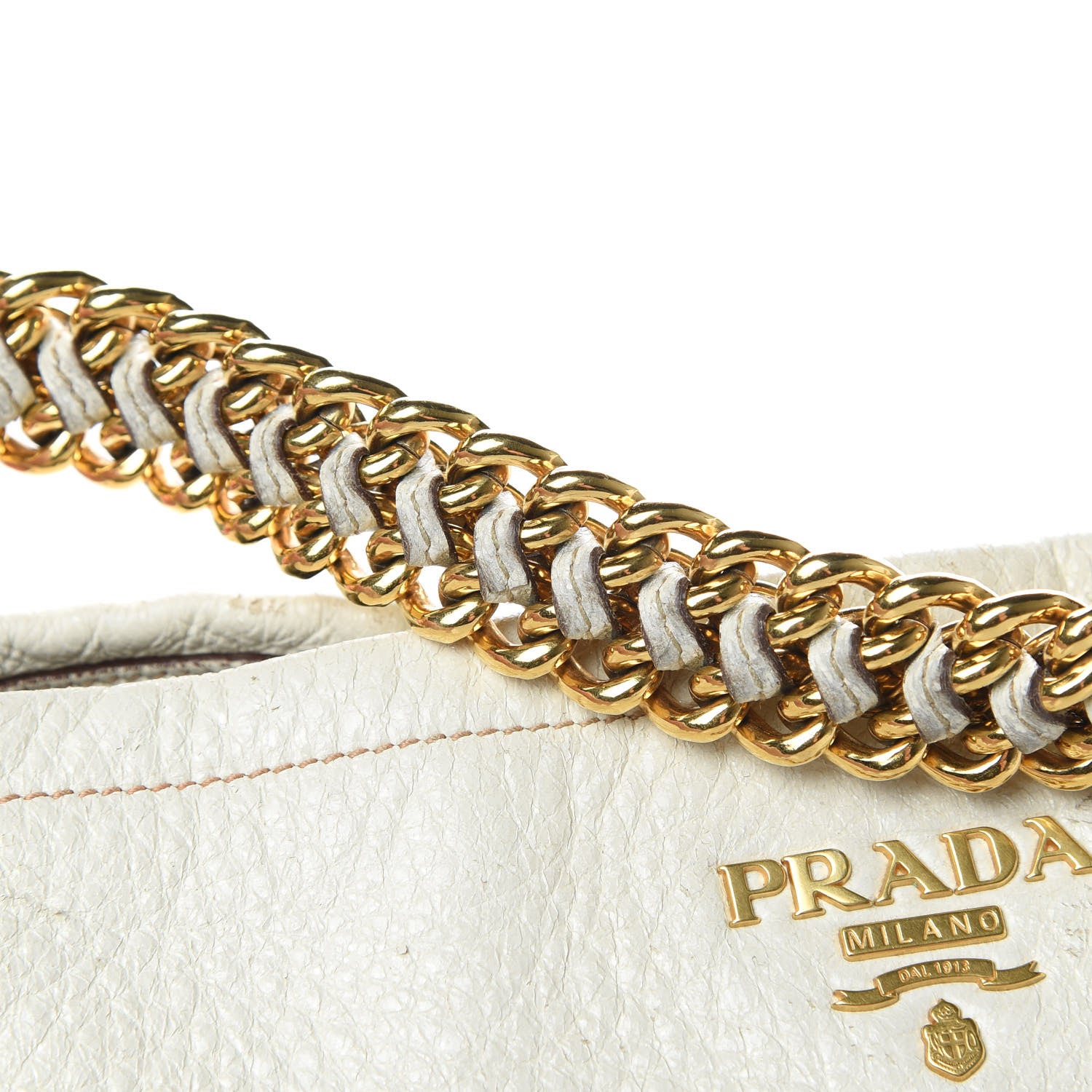 Prada Cervo Lux Chain Shoulder Bag Talco 16 of 20