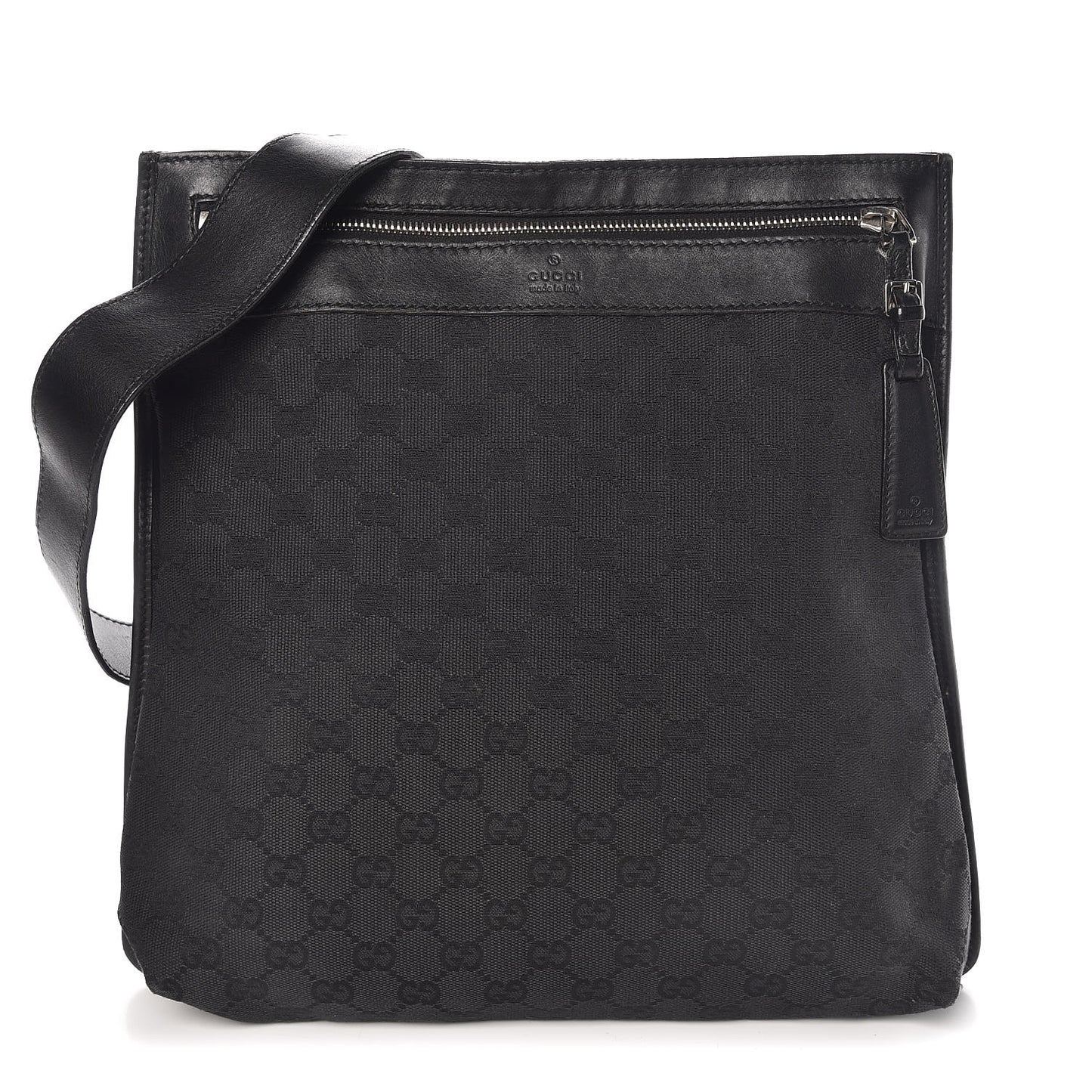 Monogram Flat Messenger Bag Black