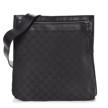 Gucci Monogram Flat Messenger Bag Black 1 of 7