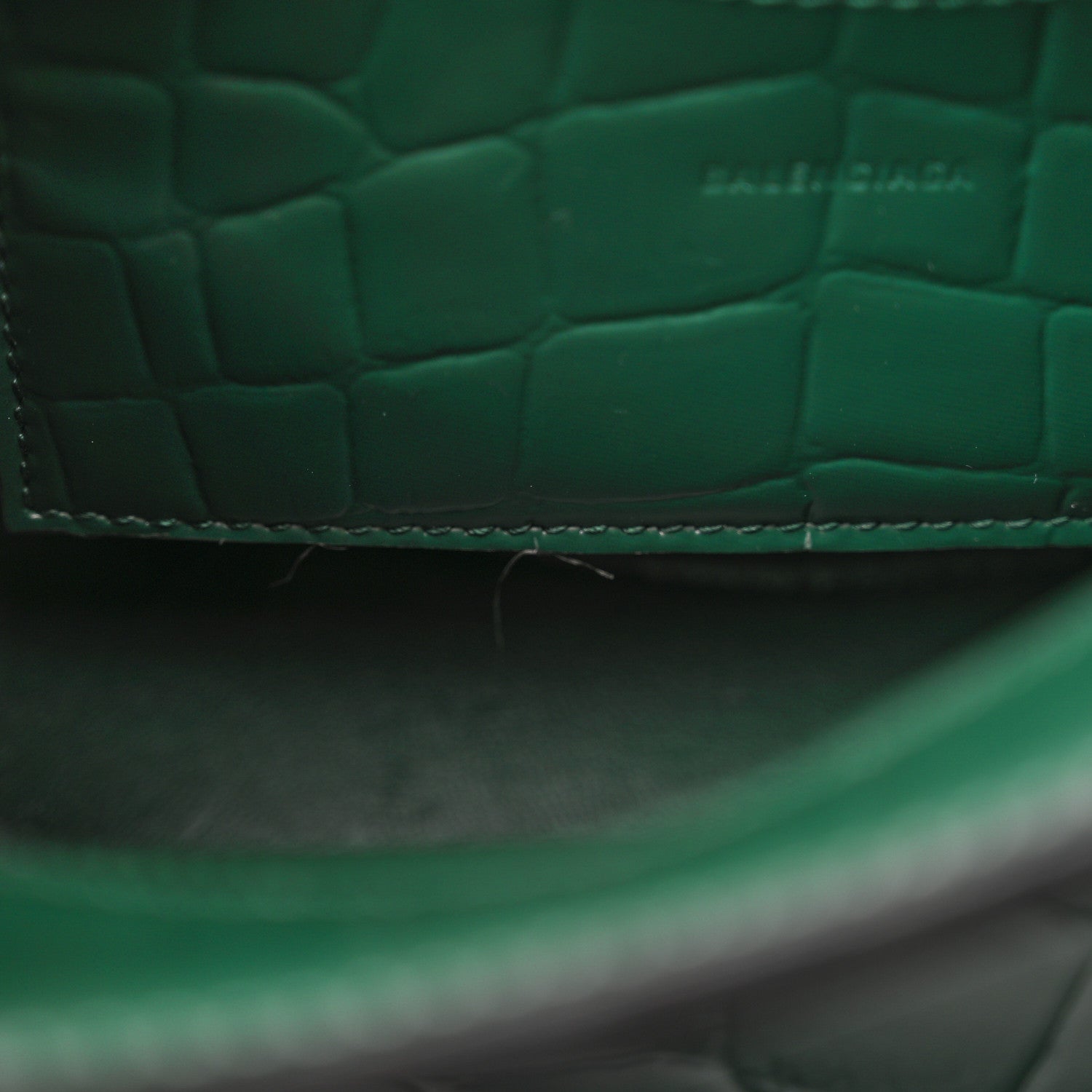 Balenciaga Semi Shiny Calfskin Crocodile Embossed Neo Classic Black Hardware Mini City Forest Green 11 of 14